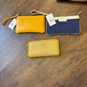 kate spade Yellow and Blue wristlets NWT and wallet